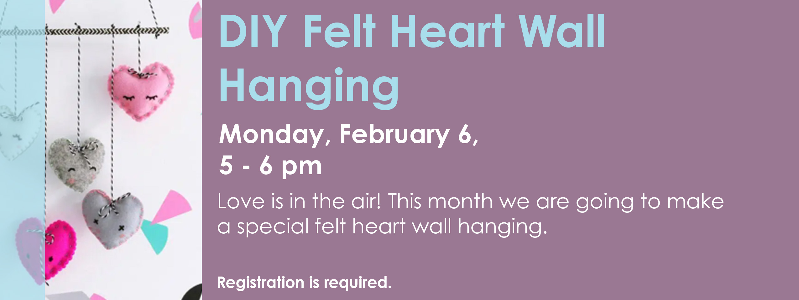 DIY Felt Heart Wall Hanging Feb 6
